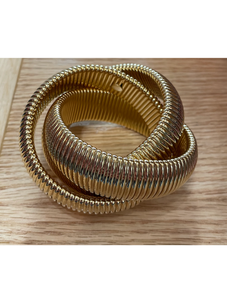 Gold Triple Cobra Bracelet