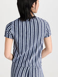 Terry Cloth Shirt - Navy Stripe