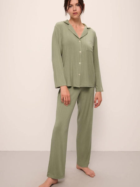 Gisele Rib Long PJ Set- Tea