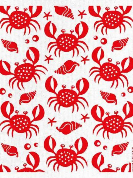 Swedish Dishcloth - Red Crabs