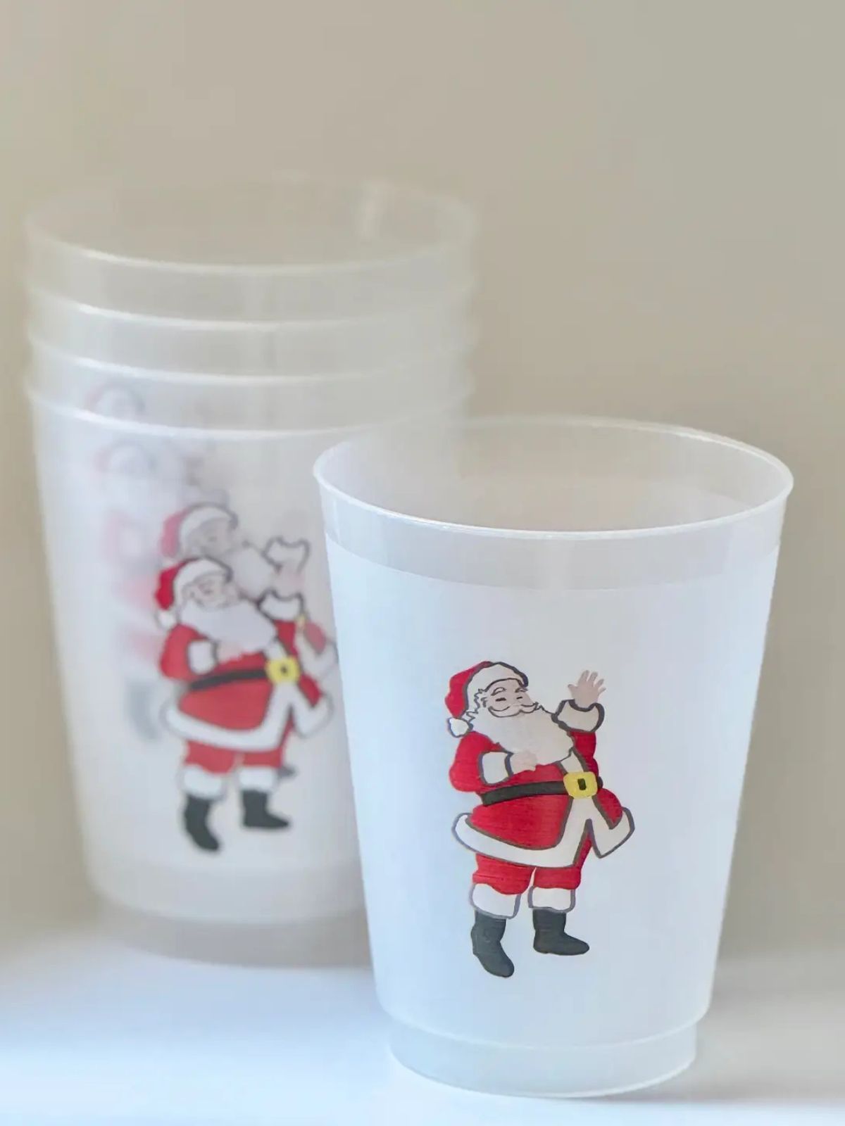 Frosted Cups -Jolly Santa