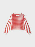 Cotton Linen Sweater - White/Tomato