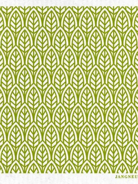 Swedish Dishcloth - Green Leaves