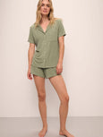 Gisele Rib Relaxed Short PJ Set - Tea