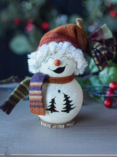 Snowman Hand-Crafted Gourd