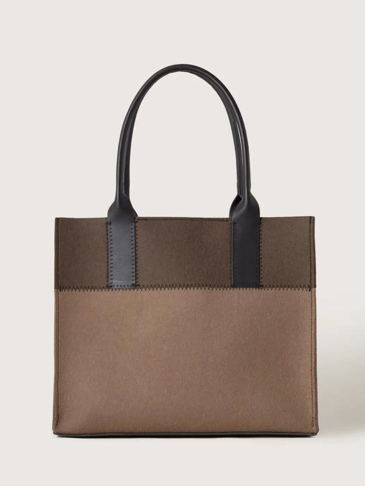 Merino Wool Midi Tote - Cumin / Tobacco Black