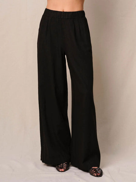 Linen Trouser Pants - Black