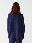 Laurel Mock Neck Top - Navy