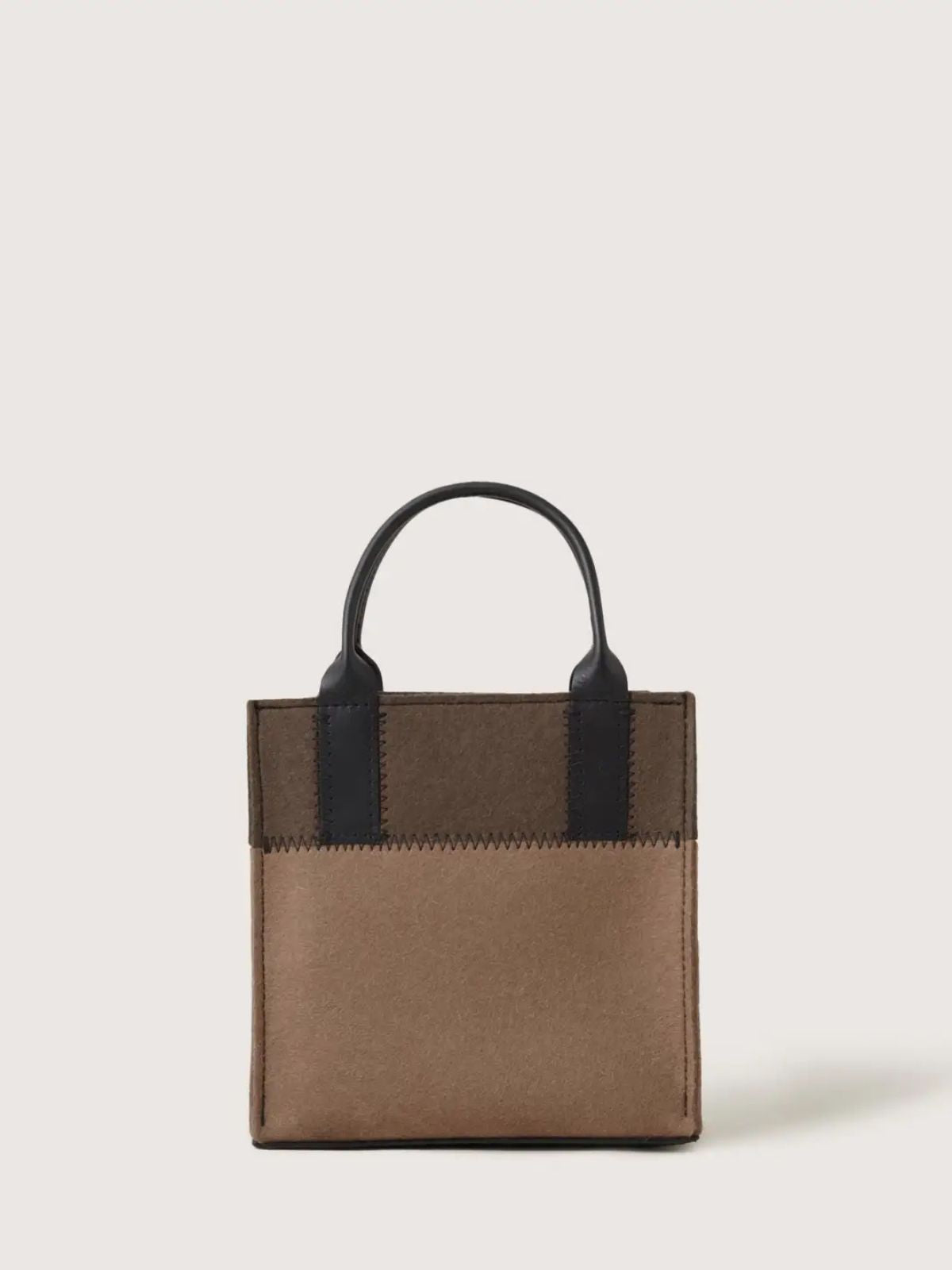 Merino Wool Mini Tote - Cumin / Tobacco Black