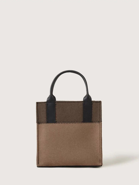 Merino Wool Mini Tote - Cumin / Tobacco Black