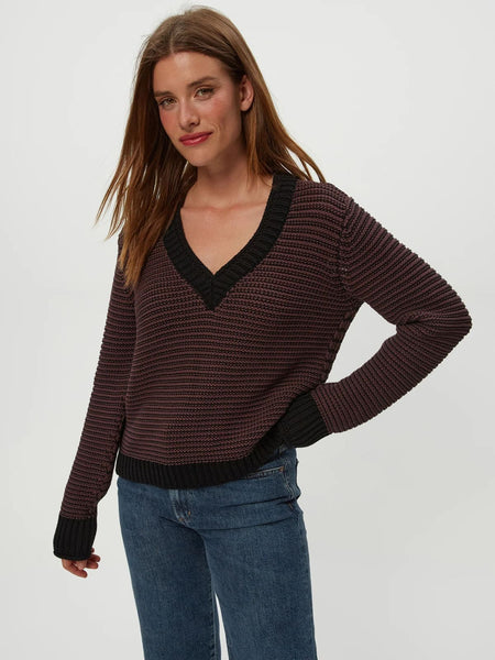 Linda V-Neck Pullover - Java/Black