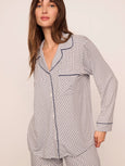 Gisele Long PJ Set - Gray/Navy