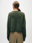 Cashmere Luxe Crew - Green Marl