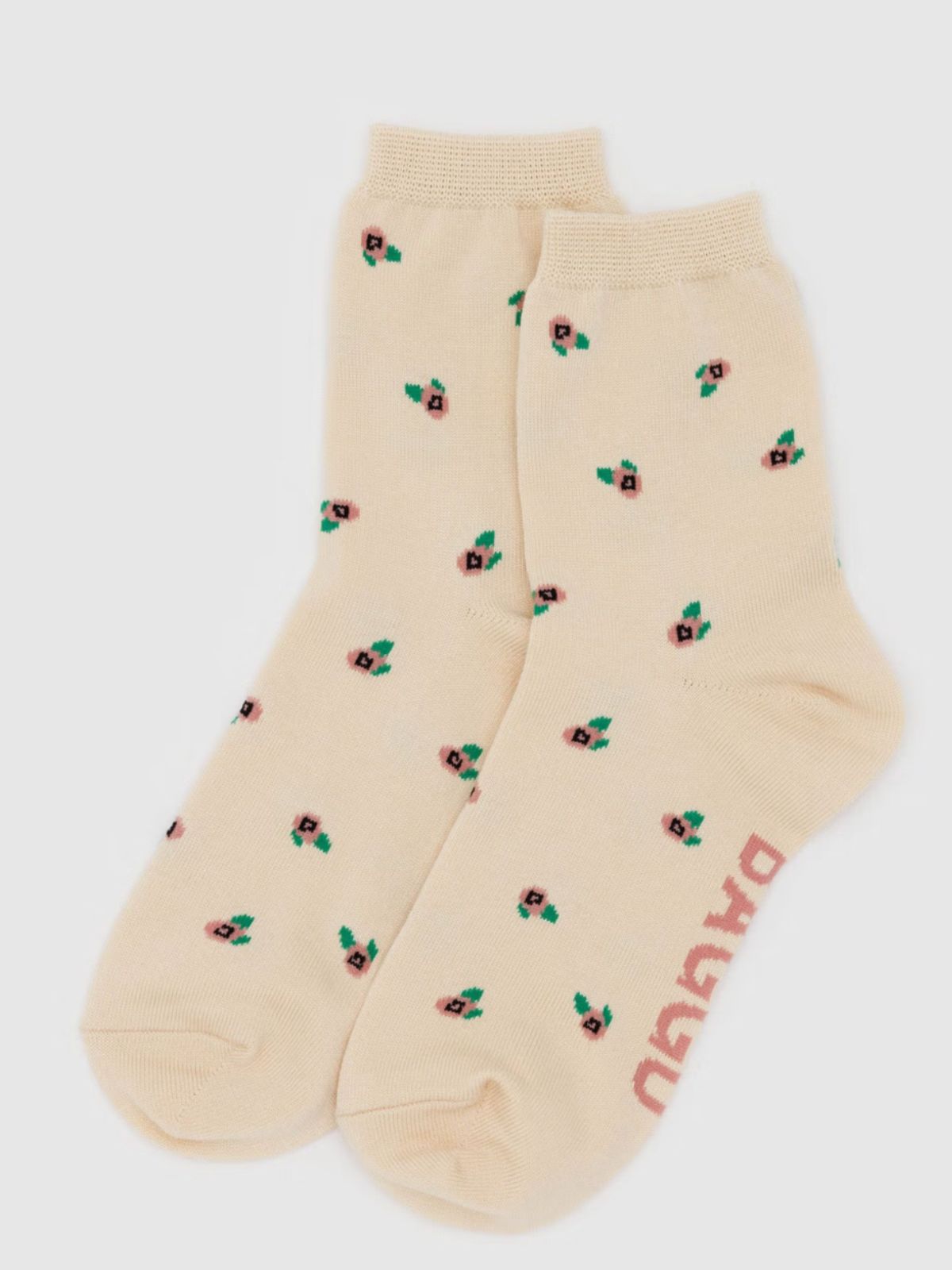 Crew Socks - Cream Rosette