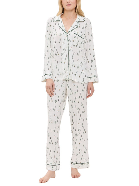 Gisele Printed Long PJ Set - Alpine Skier