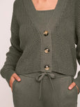 Cropped Cardigan -  Olive
