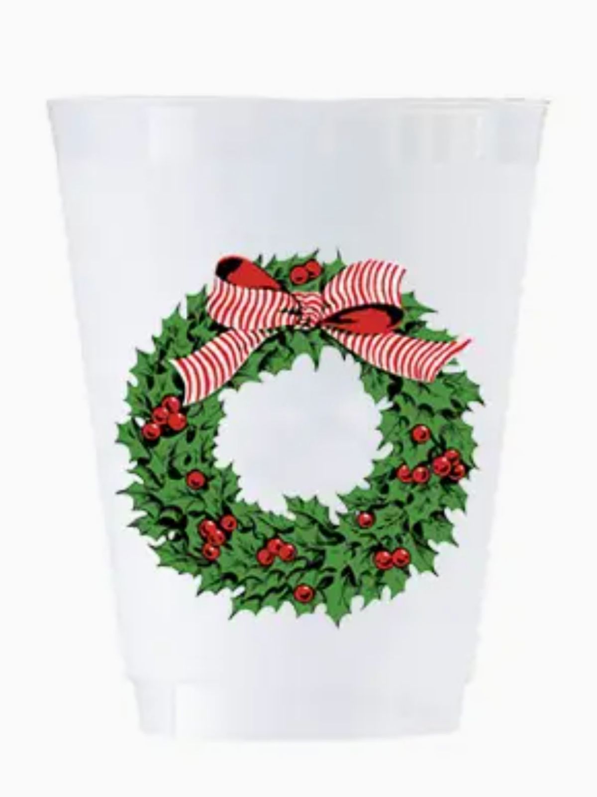 Holly Wreath Cups-Set of 8