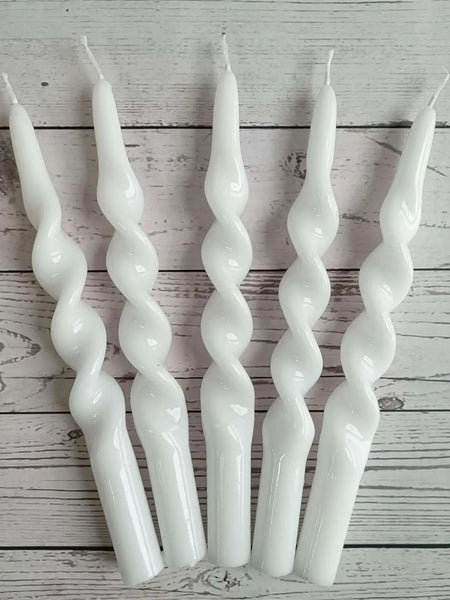 2-Pack White Spiral Taper Candles