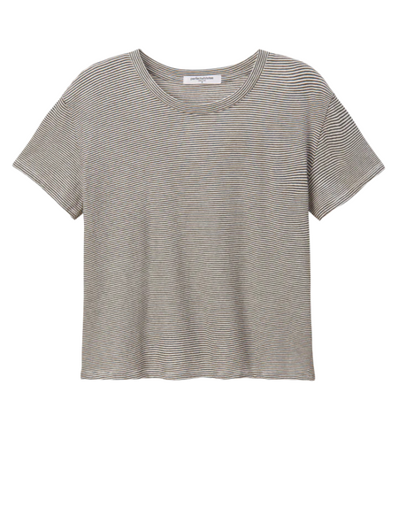Harley Boxy Crew Tee - Ivory/Black Stripe