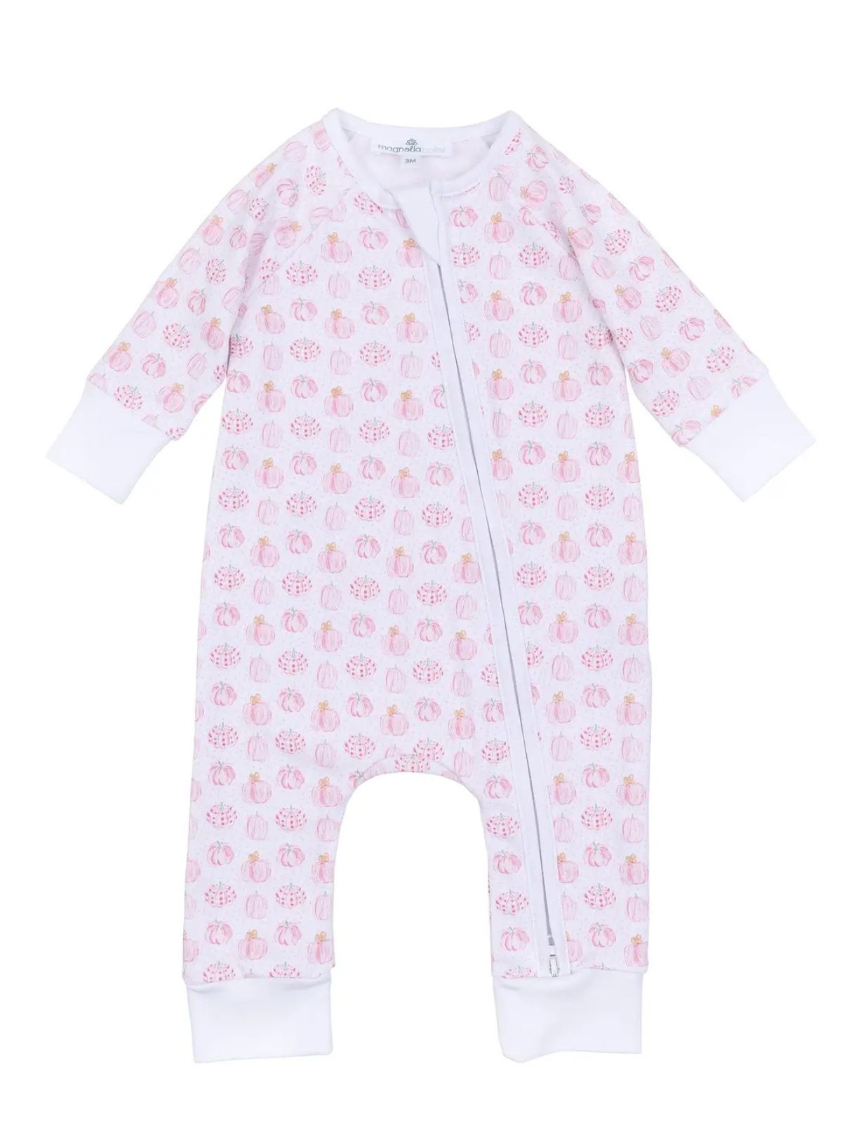 Pumpkins Print Zip Playsuit - Pink