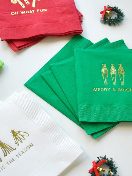 Beverage Napkin - Modern Christmas