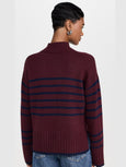 Striped Mock Neck - Cherry