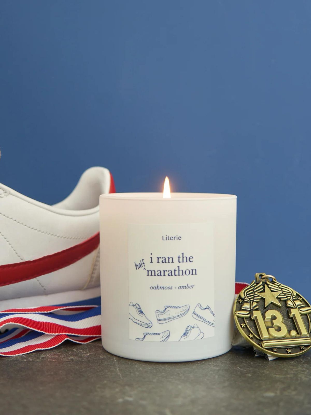 i ran the half marathon candle