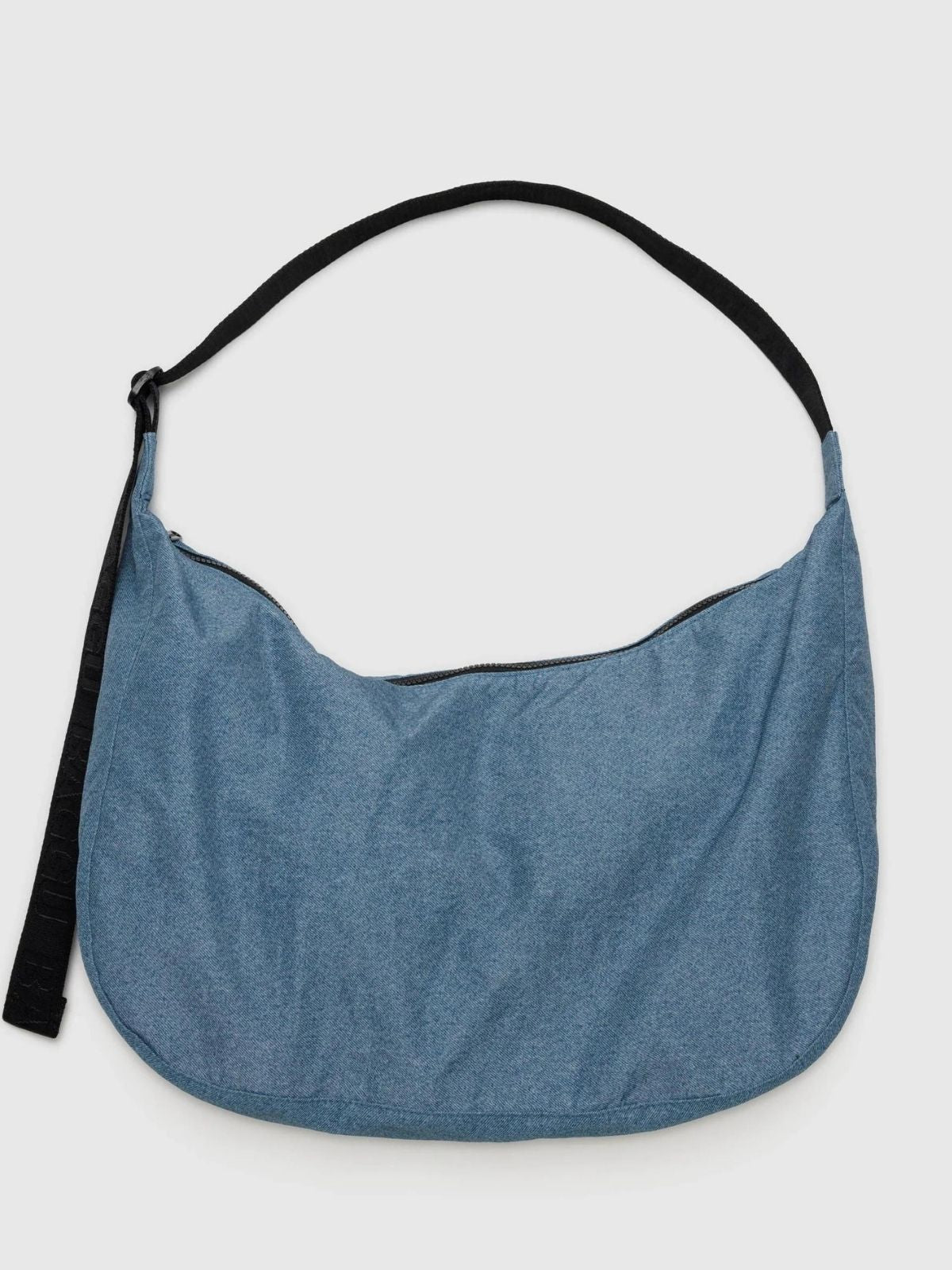 Large Nylon Crescent Bag - Denim