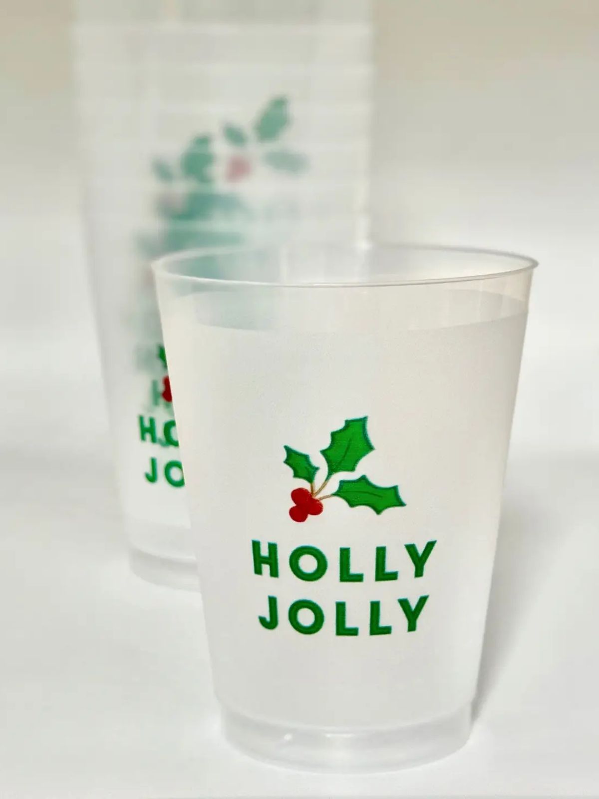 Frosted Cups - Holly Jolly