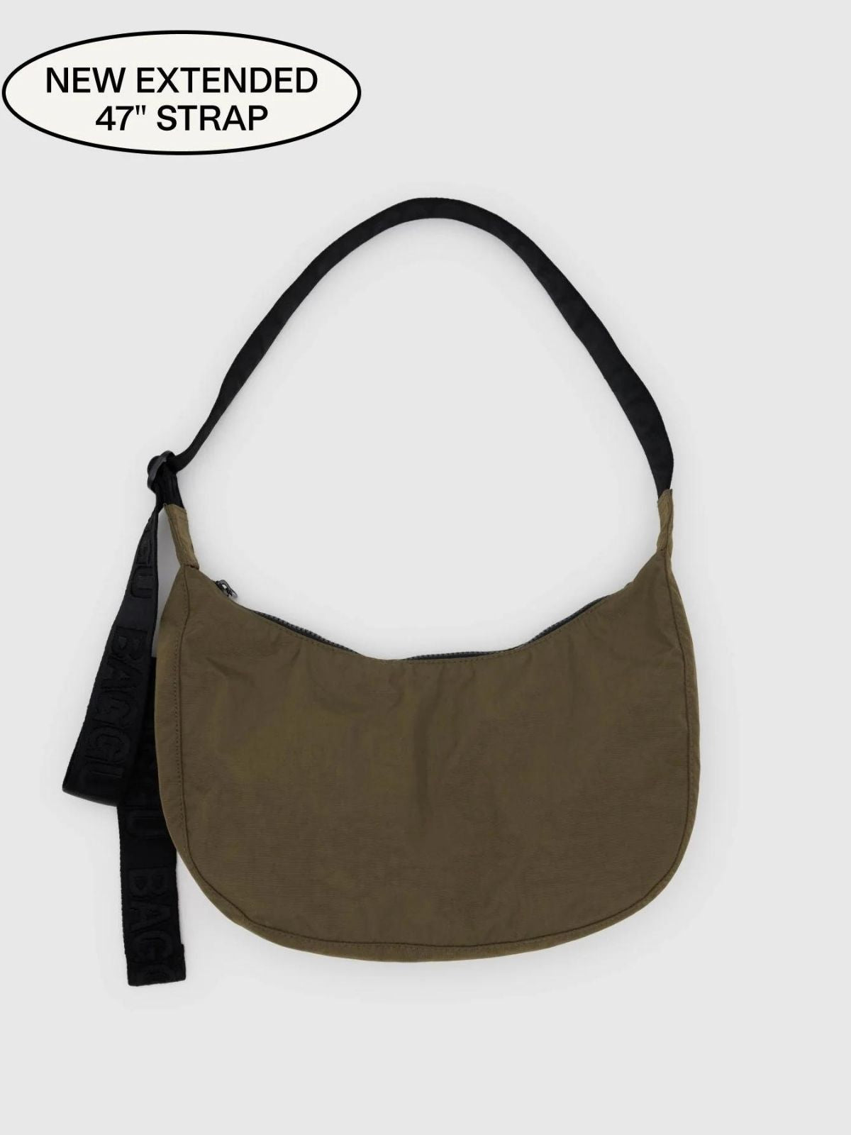 Medium Nylon Crescent Bag - Seaweed