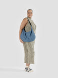 Large Nylon Crescent Bag - Denim