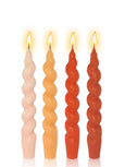 Set- 4 Orange Gradient Taper Candles