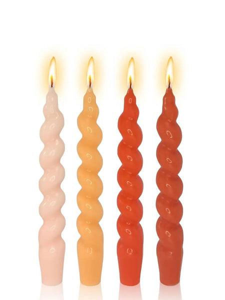 Set- 4 Orange Gradient Taper Candles