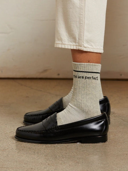 You Are Perfect Socks-Grey