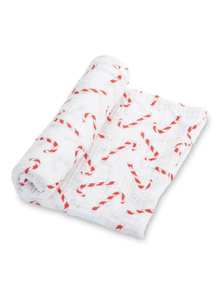 Baby Muslin Cotton Blanket - Candy Cane