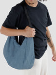 Large Nylon Crescent Bag - Denim