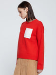 Colorblock Pocket Crew Sweater - Sumo