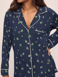 Gisele Printed Long PJ Set - Woodland Pine Navy