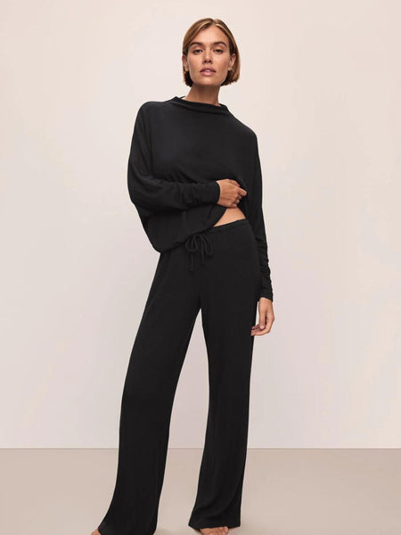 Cozy Time Wide Leg Pant - Black