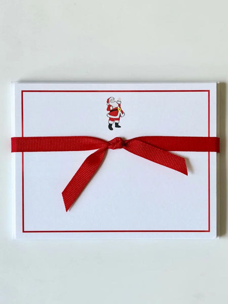 Flat Note Cards - Santa