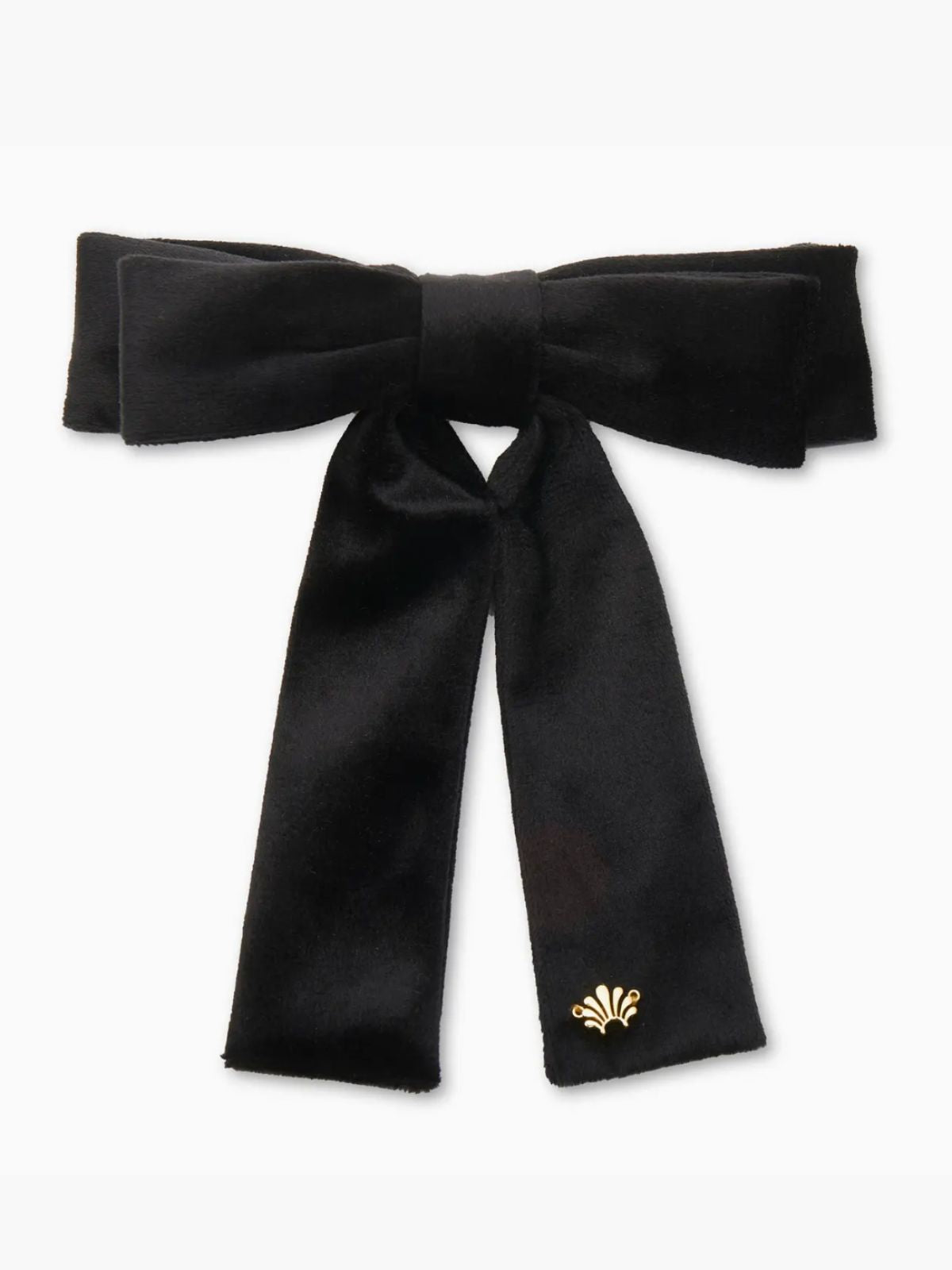Jet Velvet Antoinette Bow Barrette