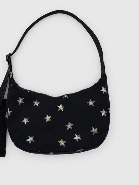 Medium Nylon Crescent Bag - Stars