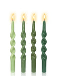 Set- 4 Green Gradient Taper Candles