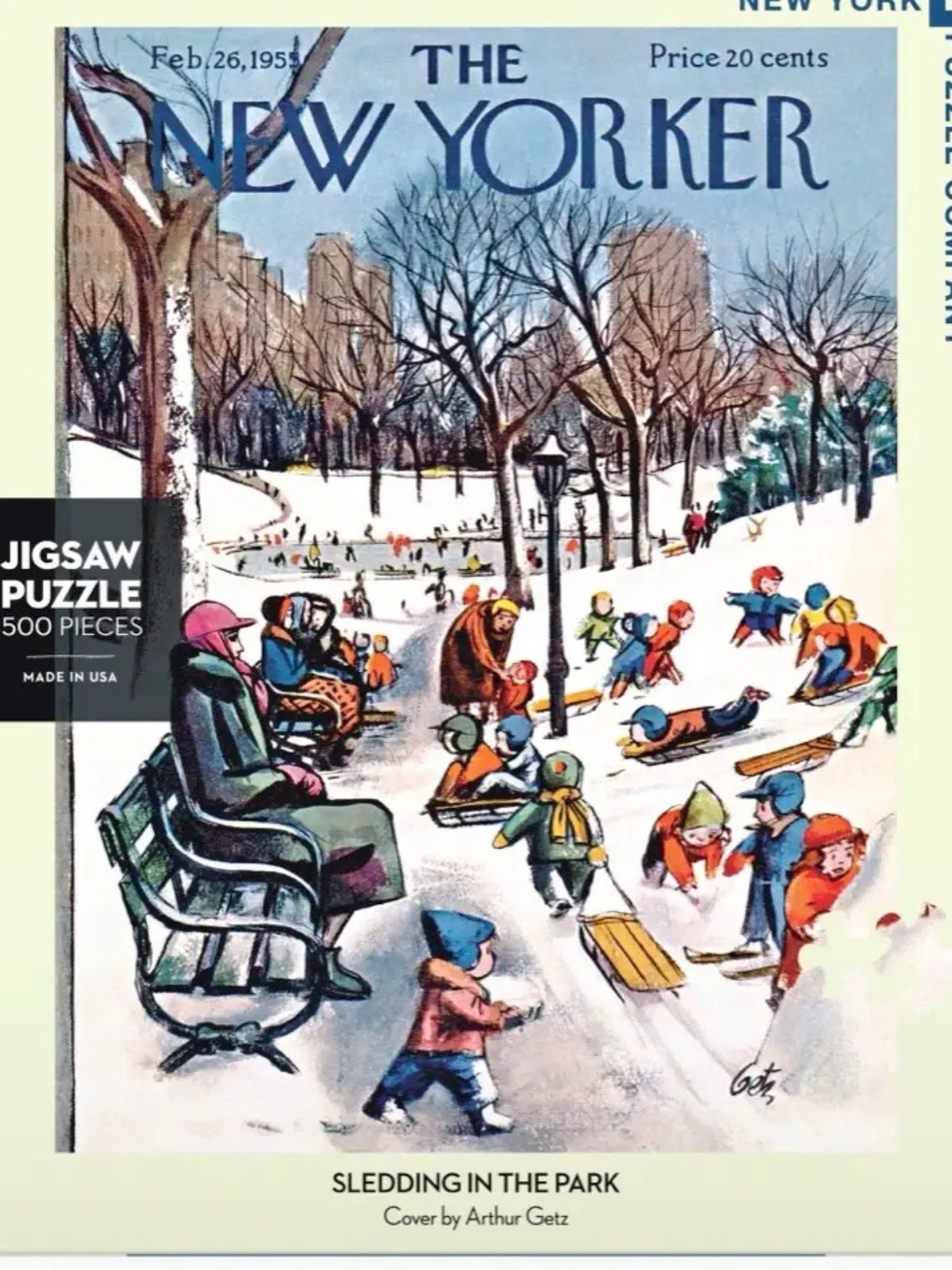 500 Piece Puzzle - Sledding in the Park