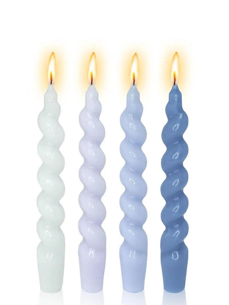 Set- 4 Blue Gradient Taper Candles