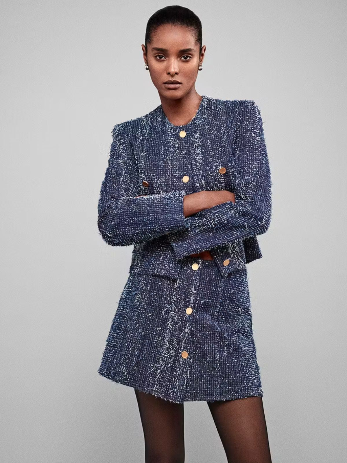 Denim Boucle Jacket