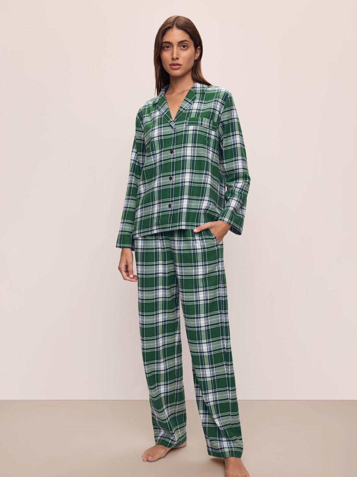 Flannel Long PJ Set - Green