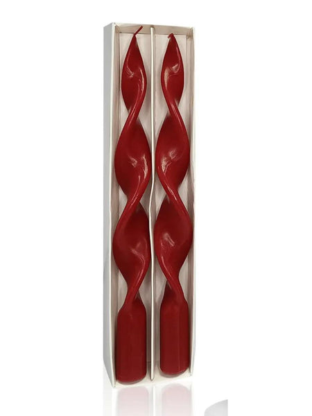 2-Pack Red Spiral Taper Candles