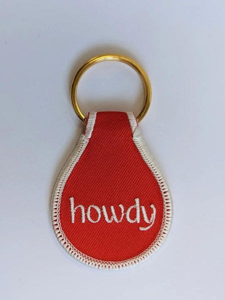 Howdy Embroidered Key Tag