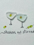 Martinis with Olives Sea Glass Art